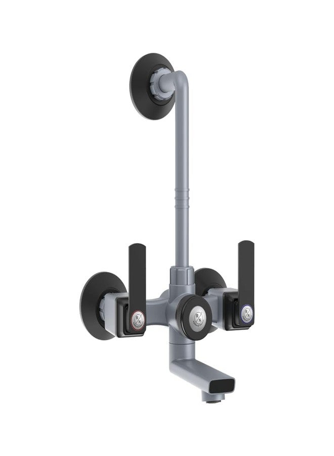 R. N. RN PTMT Superior Plastic Faucet 3 in 1 L-Bend Wall Mixer Tap for Bathroom for Hot & Cold Water | Provision to Connect Overhead Shower (Metallic-Grey-Black)_RNABP09B19 |20mm Cartridge| 3 Years Warranty - Image 5